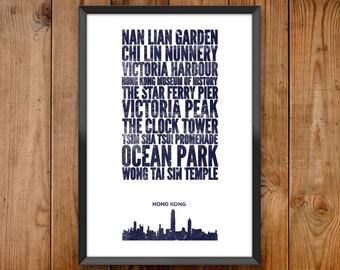 Hong Kong City Print - Poster series celebrating almost 100 US and International cities & the places that make them great