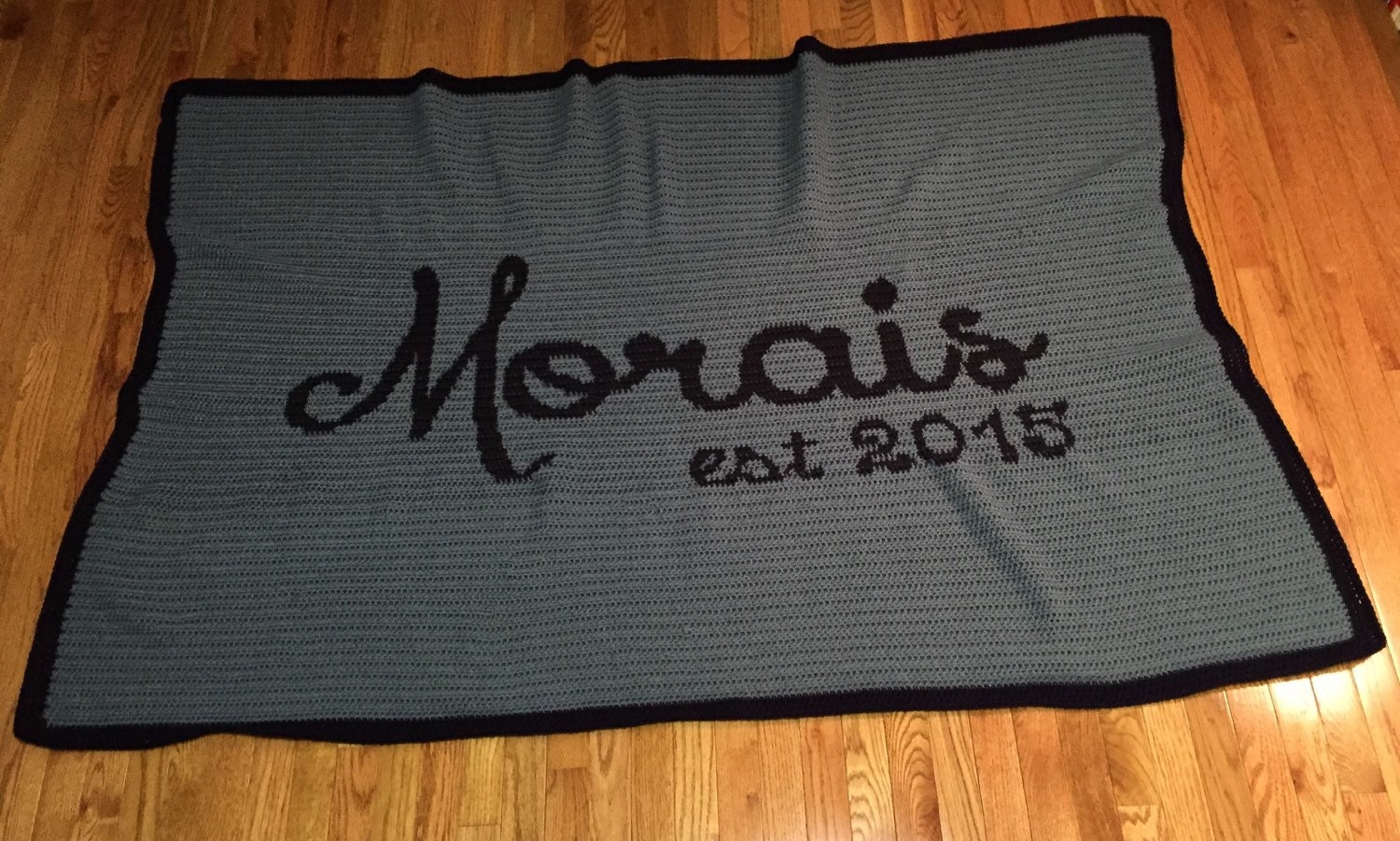 Custom Crochet Name Afghan PATTERN Etsy