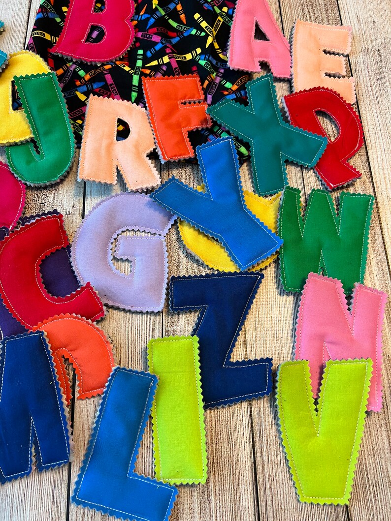 Fabric Alphabet Letters Learning Letters Fabric Letters Etsy