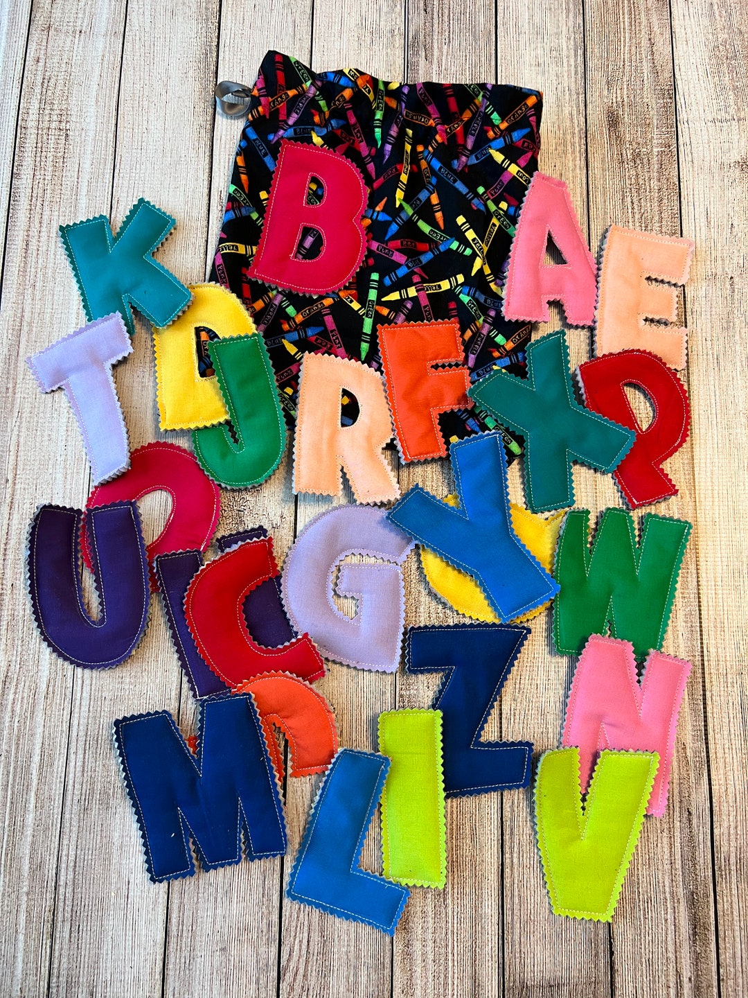 Fabric Alphabet Letters Learning Letters Fabric Letters Etsy