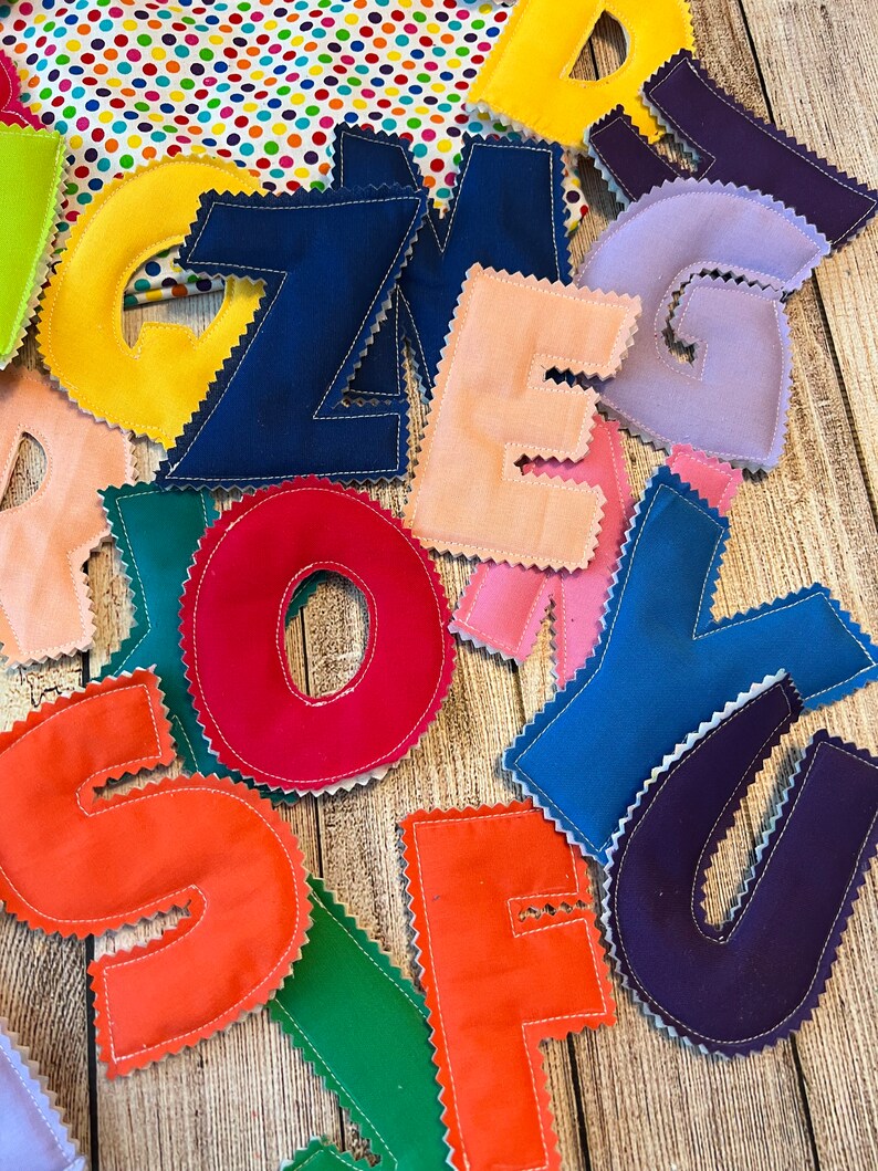 Fabric Alphabet Letters Learning Letters Fabric Letters Etsy