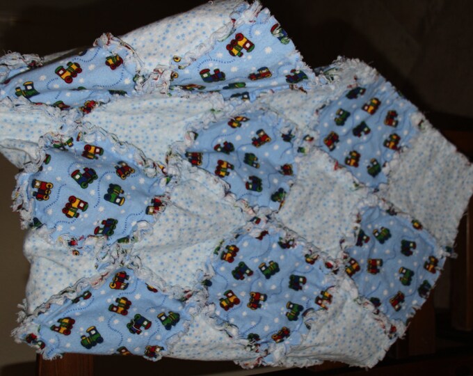 Train Rag Quilt Etsy