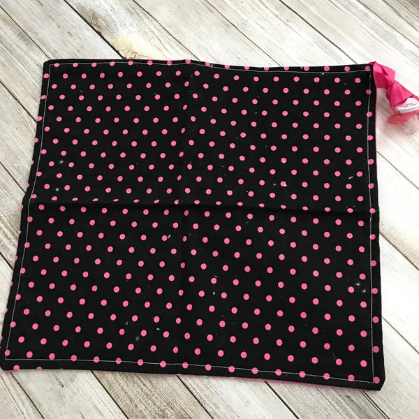 Clearance Sale***Pink Poka Dot Binky Blanket