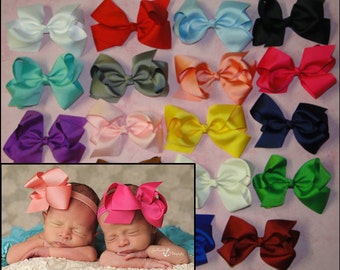 PICK 6 Large Bow Headbands, Baby Bow Headband, Hair Clips, Boutique Bow, Newborn Hair Bow, JoJo Bow, Infant Headband, Headband Bow, Bow Sets