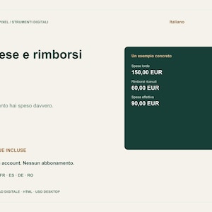Expenses and Refunds Tracker: Categories, Partial Repayments and Budget – Offline HTML App in 6 Languages