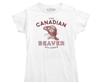 Canadian Beaver Alliance Women's T-shirt | Canada Ladies Clothing | Canadian and Proud Shirt | Canada Beaver Tee