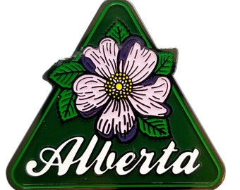 Alberta Canada Wild Rose Enamel Pin | Canada Hard Enamel Pins | Canadian Provinces Soft Enamel  Lapel Pins