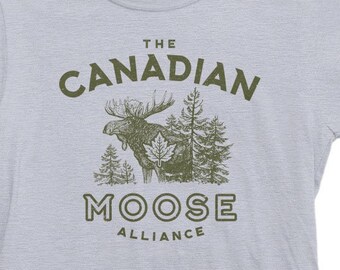 Canadian Moose Alliance Womens Tshirt | Canadian Moose Clothing | Canadian and Proud Shirt | Canada Moose Ladies Tee