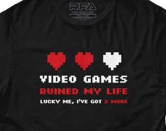 Video Game Tshirt | Video Games Ruined My Life T-shirt | Gamer Tshirt | Funny Gaming T Shirt |  Mens and Ladies Video Game Shirt