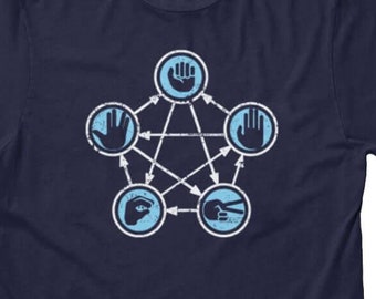 Rock Paper Scissors Lizard Spock T-shirt | Funny Geeky Nerdy tshirt | Pop Culture TV Tshirt