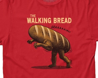 The Walking Bread T-shirt | Funny Bread Zombie T Shirts | Fun Baking Shirt | Funny Puns Shirts