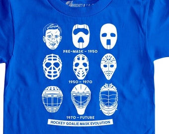Hockey Goalie Mask Evolution Kids T-shirt || Fun Hockey T-shirt Youth Sizes