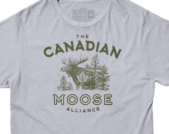 Canadian Moose Alliance Men's T-shirt | Canadian Moose Clothing | Canadian and Proud Shirt | Canada Moose Tee