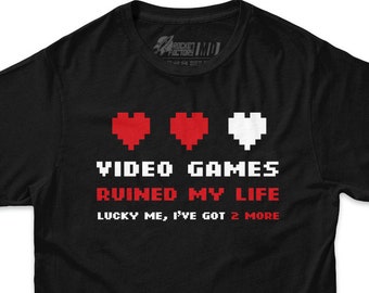 Videogames Ruined My Life T-Shirt Gamer Cool Gaming