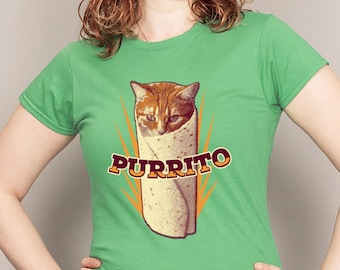 Cute Cat T Shirt Purrito Cat T-shirt 