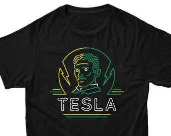 Neon Nikola Tesla T Shirt Science T-Shirt Engineer Tshirt Nerd, Geek,  Science T Shirt STEM Tshirt