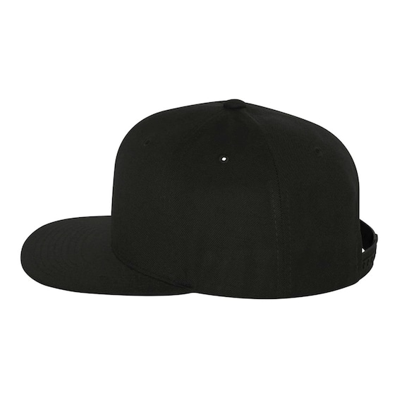 Black flat brim hat clearance