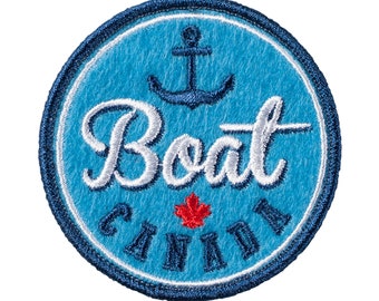 Écusson thermocollant Boat Canada | Patchs brodés à coudre | Patchs Canada | Écusson nautique