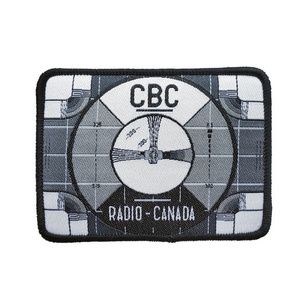 CBC Test Pattern Woven Patch | CBC Radio Canada Retro Sew On Patch | CBC Travel Backpack and Jacket Patches