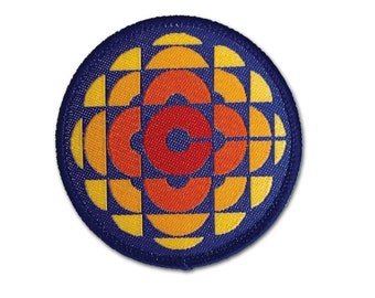 CBC 1974 Logo thermocollant tissé | Écusson rétro à coudre CBC | Patchs pour sac à dos et veste de voyage CBC