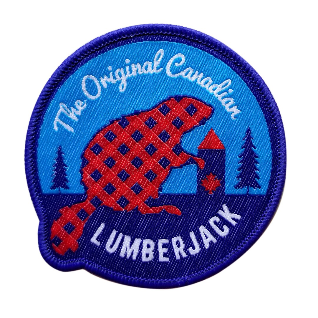The Original Canadian Lumberjack Iron on Woven Patch Embroidered Sew on
