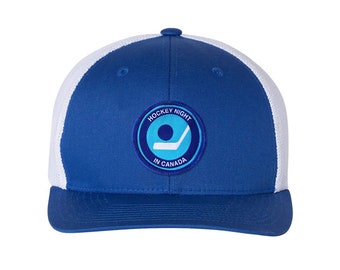 Retro Hockey Night in Canada Royal Blue with White Trucker Cap | Hockey Night in Canada 1952 Logo Trucker Hat