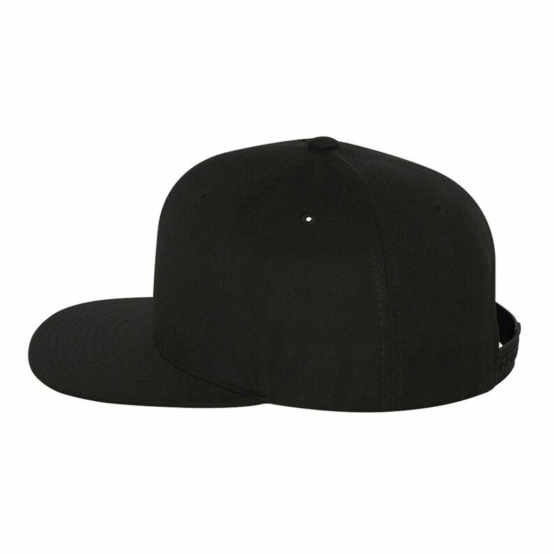 Puede incluir: Una gorra de b&eacute;isbol negra con visera plana y corona estructurada.