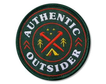 Authentic Outsider Iron On Patch | Embroidered Sew On Hiking Patches | Outdoor Backpack Travel Patches | Adventure Patches for Jackets