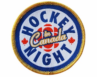 Hockey Night in Canada Iron On Woven Patch | Embroidered Sew On Hockey Night in Canada Patch | Backpack Travel Patches | Patches for Jackets