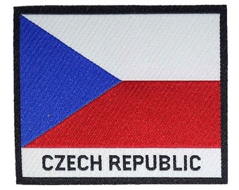 Patch printed embroidery travel souvenir shield city flag prague czech praha 