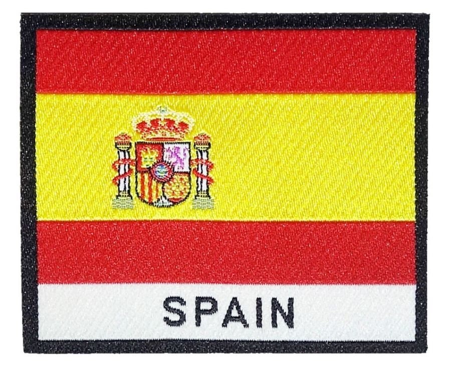 Parche bandera España con escudo med. 5,5 x3,5 cm.