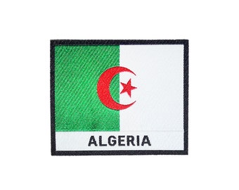 Algeria Flag Patch | Embroidered High Class Patch |  Algerian Flag Badge Iron On Patch | Cool Fabric Patch for Jacket