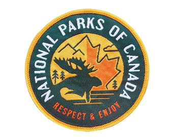 National Parks of Canada Iron On Patch | Woven Sew On Canada Patches | Canadian Backpack Travel Patches | Canada Patches for Jackets