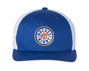 Hockey Night in Canada Royal Blue with White Five Panel Trucker Cap | Hockey Night in Canada Logo Trucker Hat