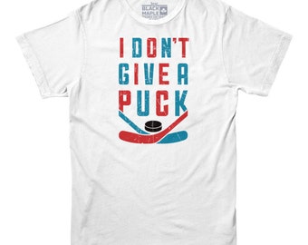 Hockey T shirt, I Don't Give a Puck Mens and Ladies Sizes Hockey Tee