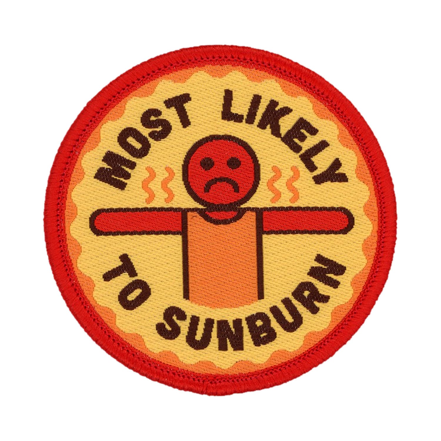 Most Likely to Sunburn Funny Iron on Patch Woven Glue Backed Camping Patches  Backpack Patches Cool Funny Camp Patches for Jackets 