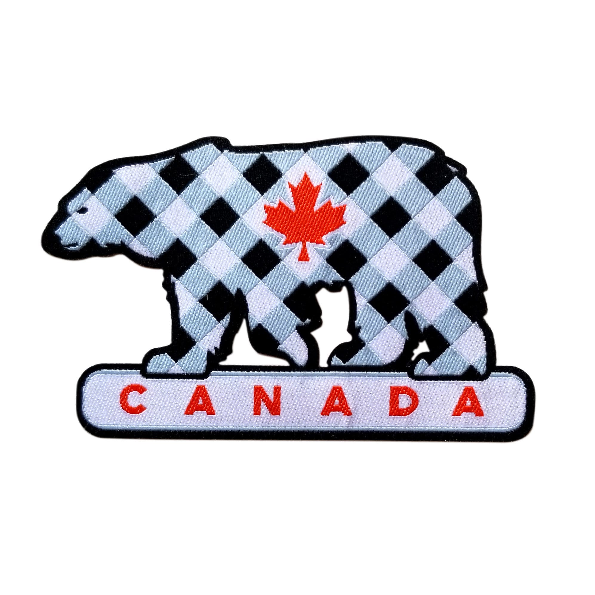 NEW CANADA POLAR BEAR WITH WORD IRON-ON PATCH CREST BADGE .