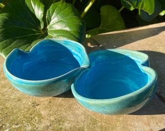 Handmade Salsa Pair Serving Bowl in Caribbean Blue