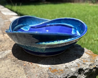 Handmade Porcelain Serving Bowl Gorgeous Royal Blue