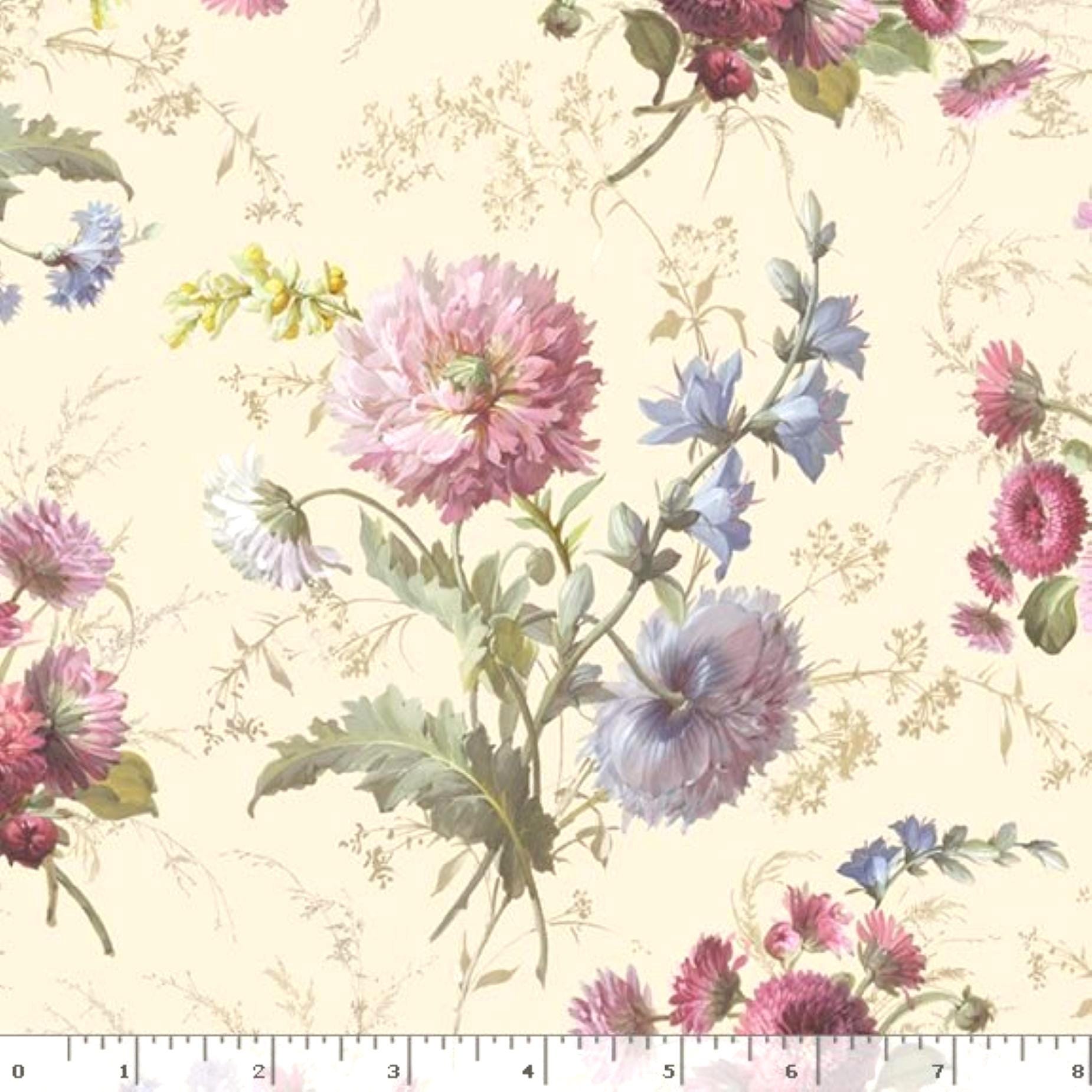 WILD FLOWERS From Marcus Fabrics - Bty - #R651624D-CREAM - Etsy