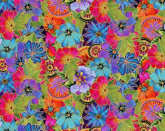EARTH SONG from Laurel Burch Designs for Clothworks - bty - #Y4019-55M