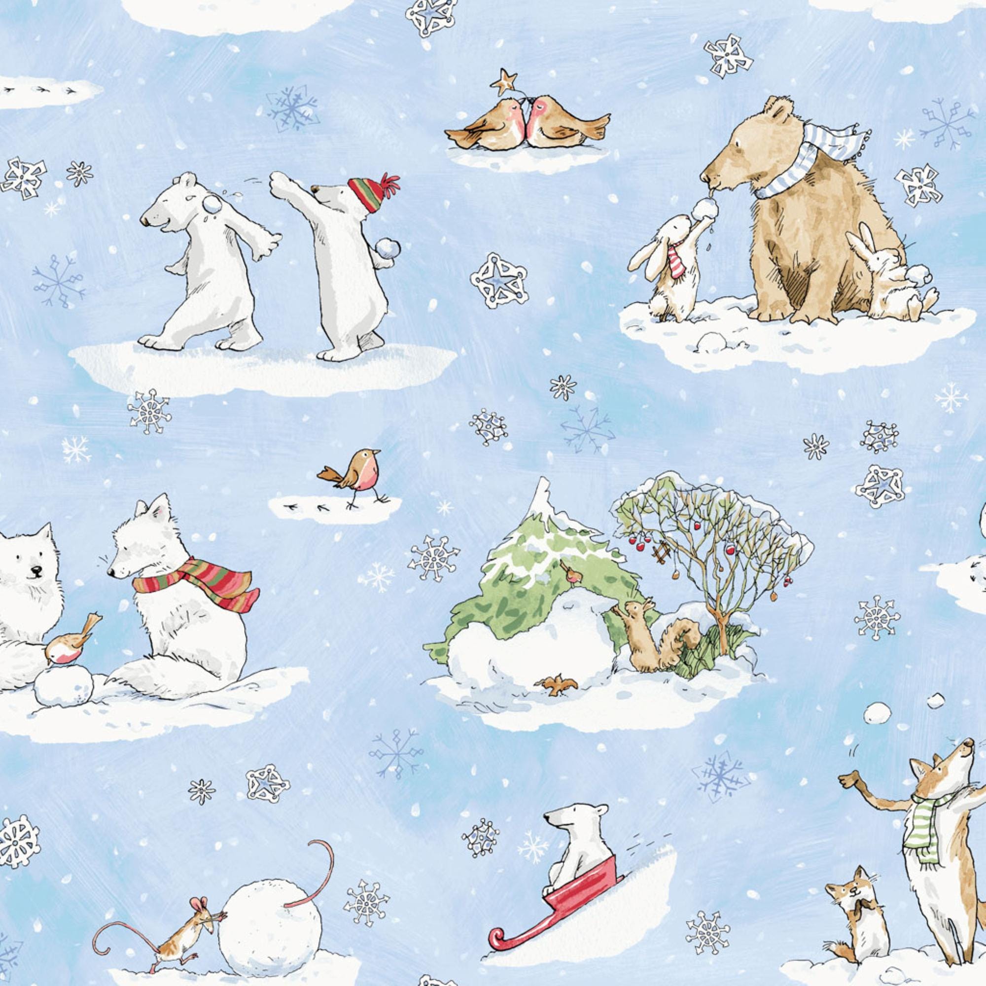 Cats様 SNOWTIME by Anita Jeram for Clothworks - Bty - #Y4550-29 - Etsy