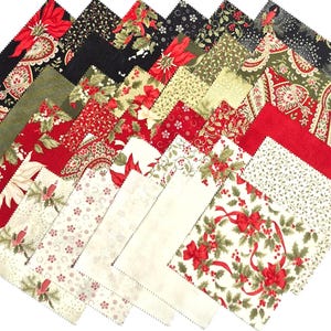 CANDLELIGHT CHRISTMAS Charm Pack from MODA - (42) 5" fabric squares - #44420PP