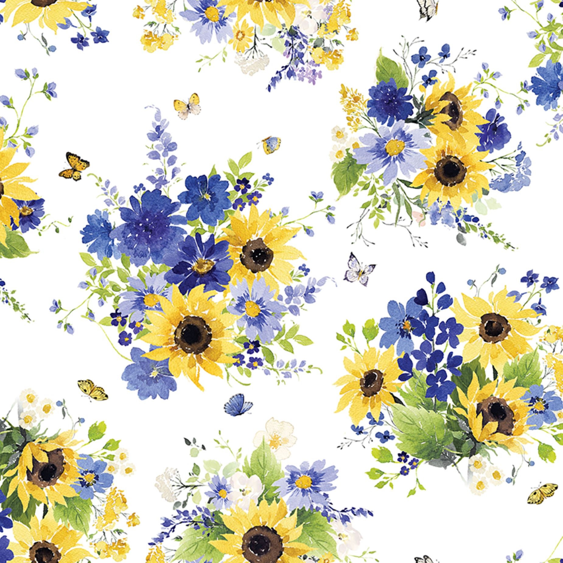 SUNFLOWER BOUQUETS by Heatherlee Chan for Clothworks Bty SUNFLOWER BOUQUETS by Heatherlee Chan for Clothworks Bty