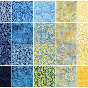 COUNTRYSIDE CHARM Batiks Stamp Pack from Island Batik - (42) 5" batik squares