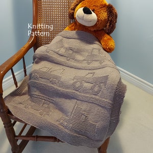 Keep On Truckin' Baby Blanket Knitting Pattern, 6 Motifs, Blanket Knitting Pattern, Truck Baby Blanket Knitting Pattern