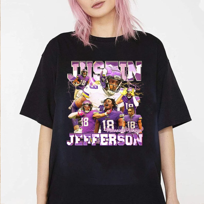 Justin Jefferson Retro 90s Vintage Shirt, Justin Jefferson Football, Football Shirt, Graphic Unisex Shirt, Justin Jefferson Fan Gift