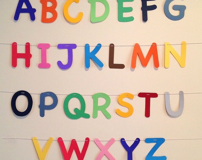 Alphabets Garland in Rainbow Colors Nursery Decor Playroom Etsy