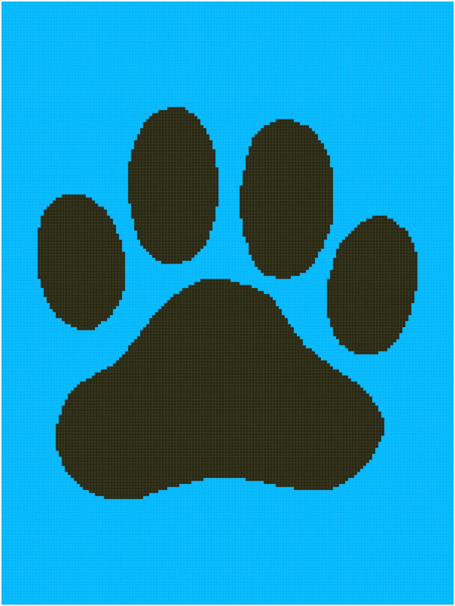 Paw Print Graph Chart Pattern Afghan Etsy