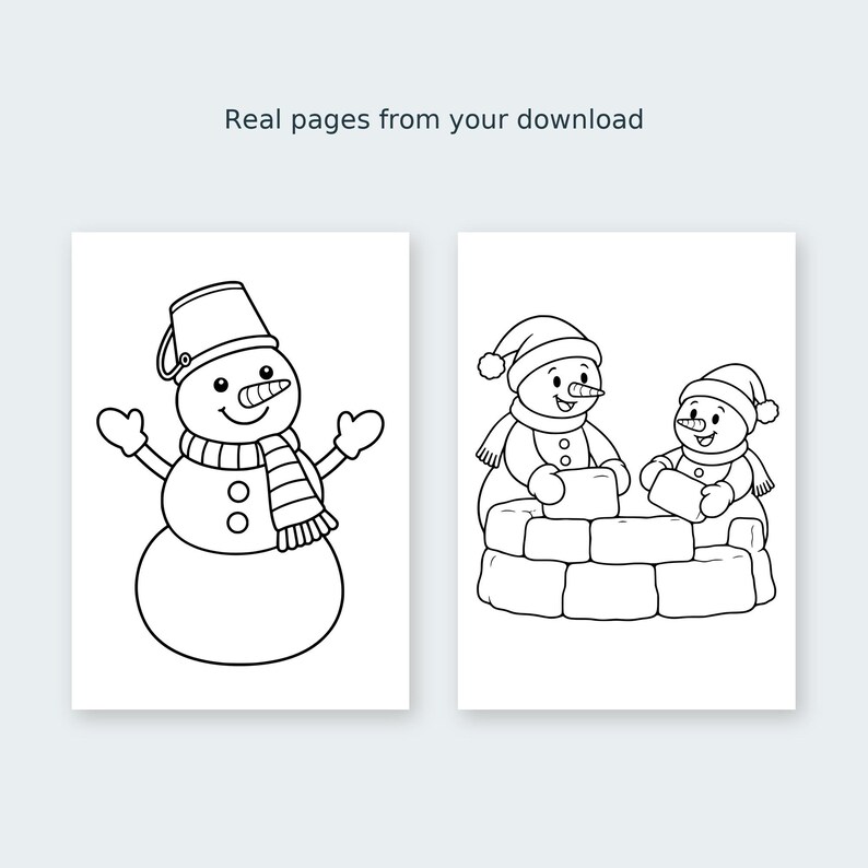 Present Coloring Sign Christmas Coloring Pages Printable PDF, 10 Happy Snowmen Coloring ...